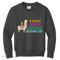 A Whole Llama Learning Going On Kids Sweatshirt thumb 0