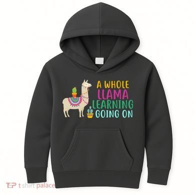 A Whole Llama Learning Going On Kids Hoodie