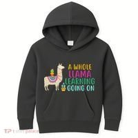 A Whole Llama Learning Going On Kids Hoodie thumb 0