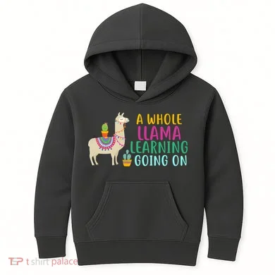 A Whole Llama Learning Going On Kids Hoodie