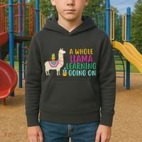 A Whole Llama Learning Going On Kids Hoodie thumb 2