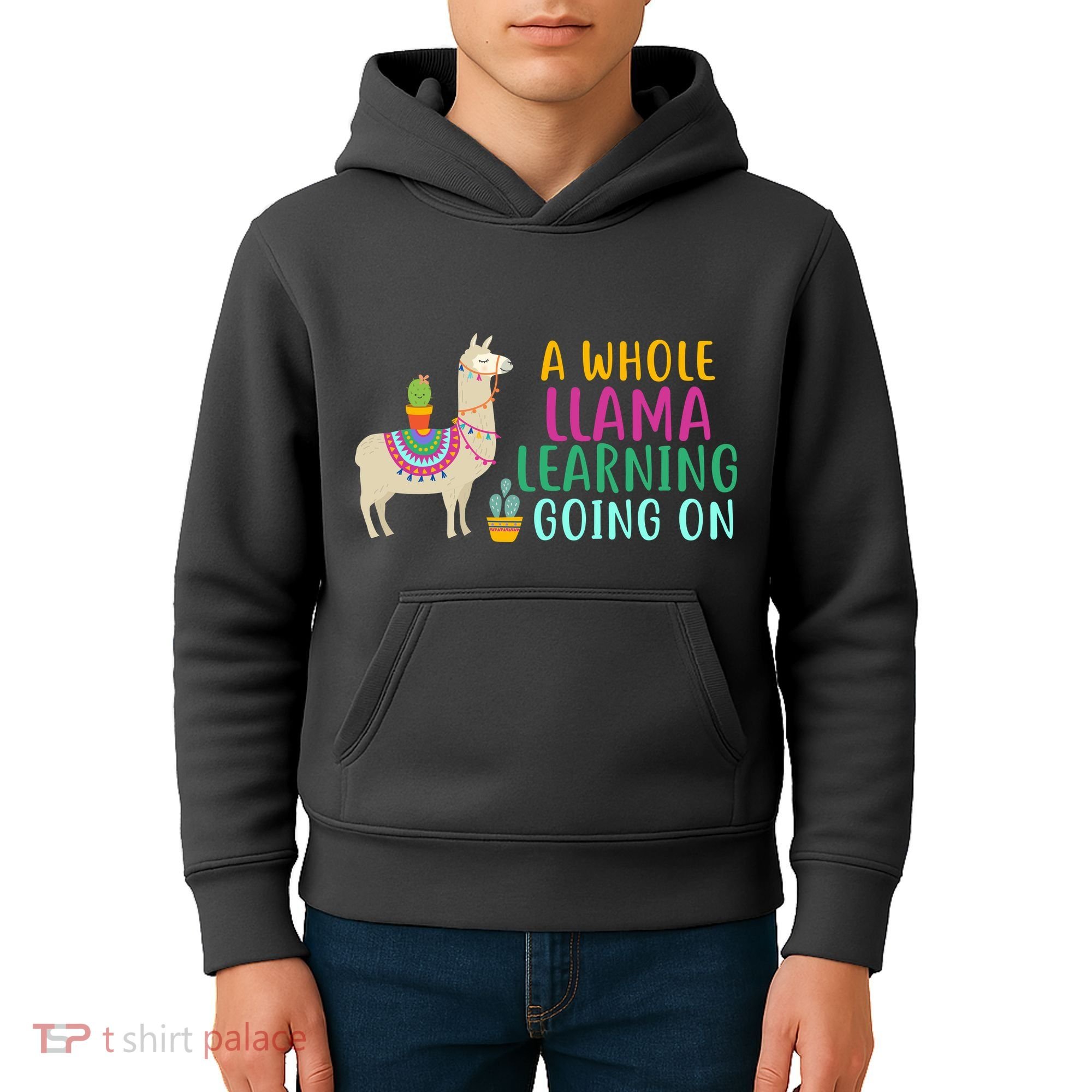 A Whole Llama Learning Going On Kids Hoodie