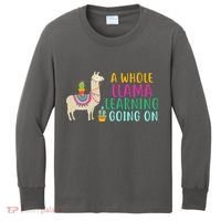 A Whole Llama Learning Going On Kids Long Sleeve Shirt thumb 0