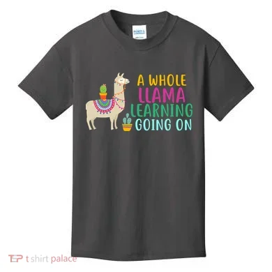 A Whole Llama Learning Going On Kids T-Shirt