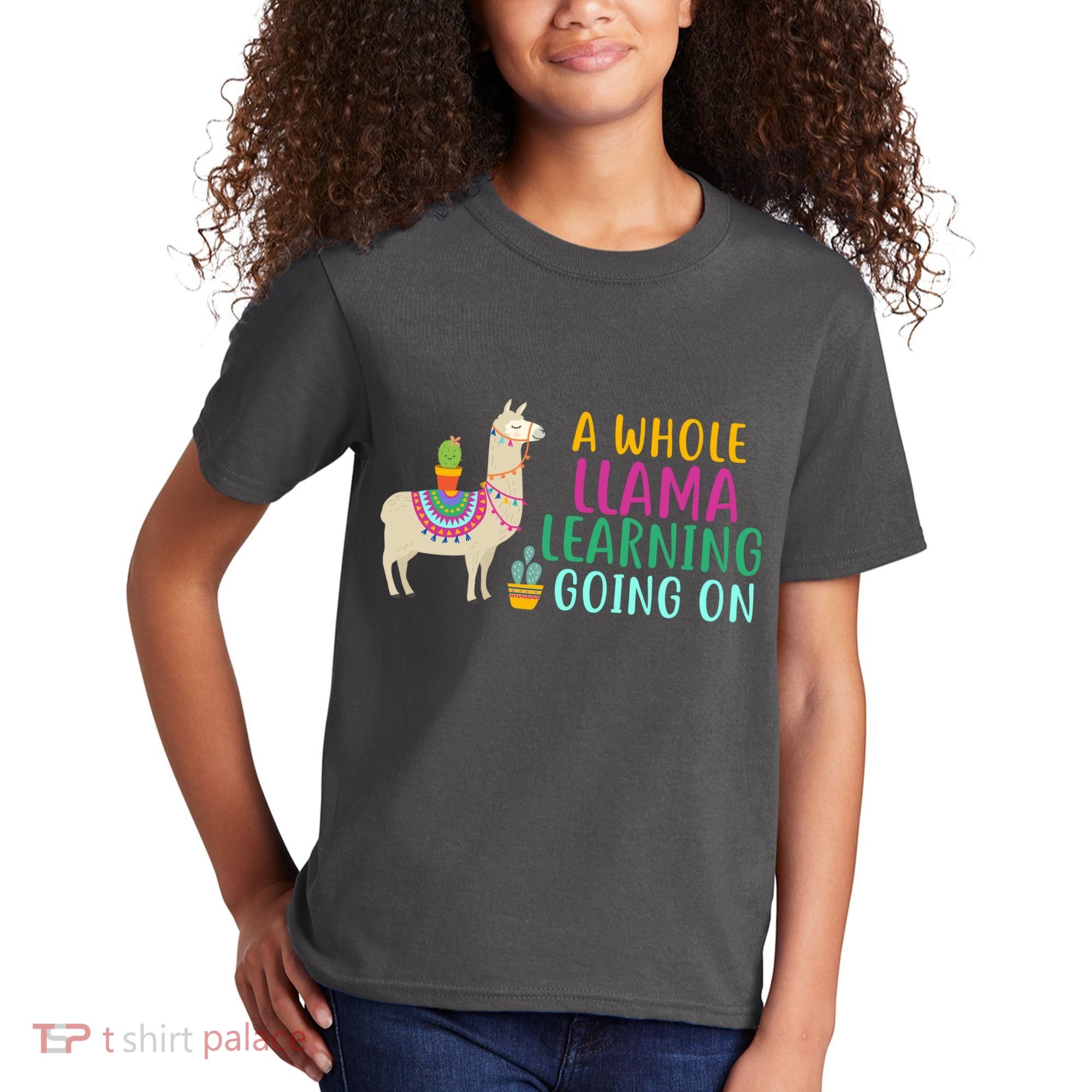 A Whole Llama Learning Going On Kids T-Shirt