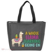 A Whole Llama Learning Going On Tote Bag thumb 0