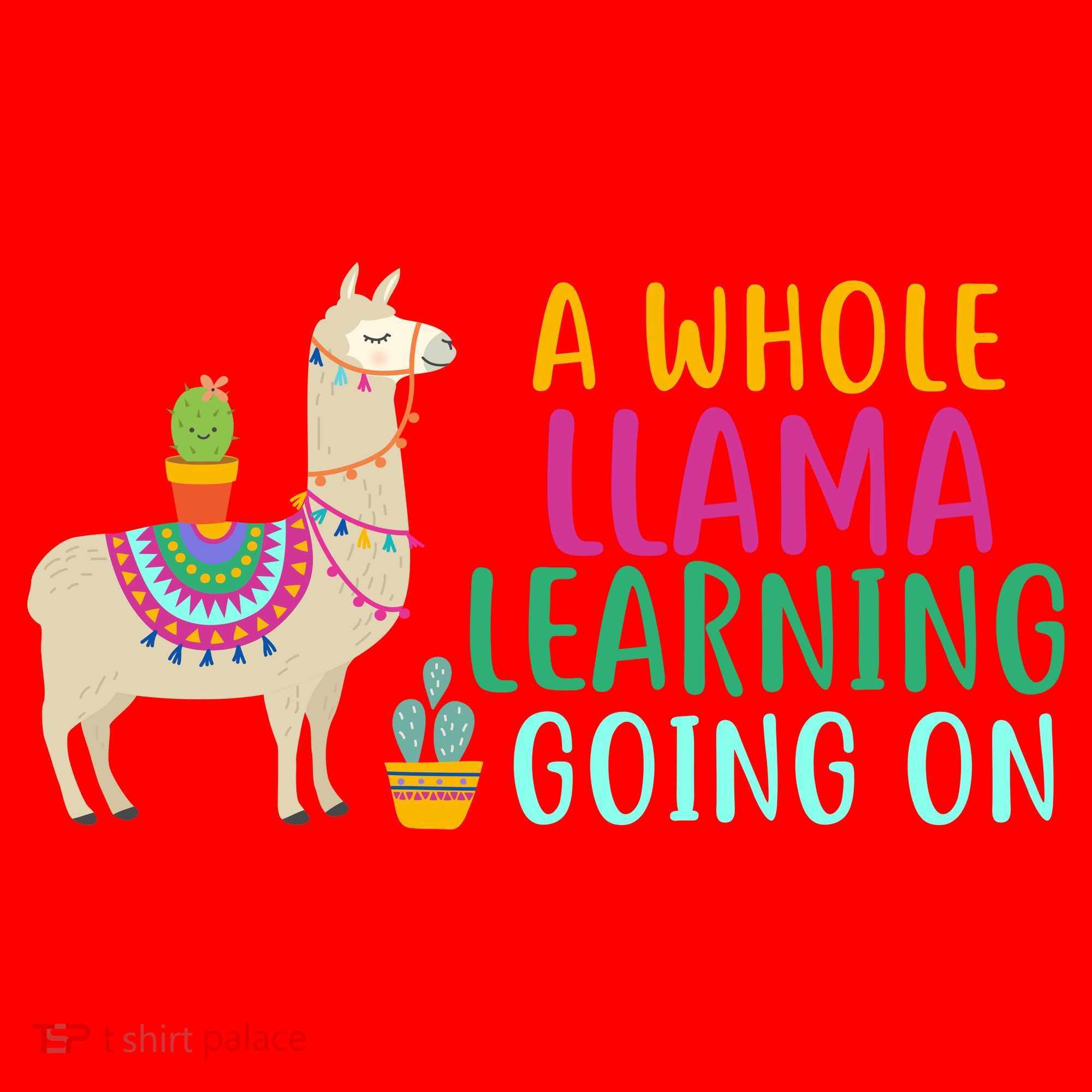 A Whole Llama Learning Going On Santa Hat