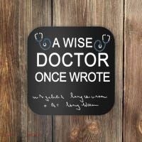 A Wise Doctor Once Wrote Medical Doctor Handwriting Funny Coaster thumb 0