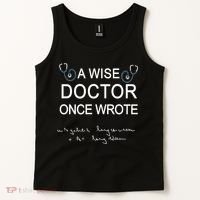 A Wise Doctor Once Wrote Medical Doctor Handwriting Funny Tank Top thumb 2