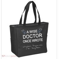 A Wise Doctor Once Wrote Medical Doctor Handwriting Funny Tote Bag thumb 2
