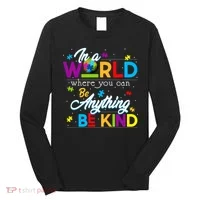A World With Kindness Autism Awareness Long Sleeve Shirt thumb 0