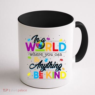 A World With Kindness Autism Awareness Coffee Mug back