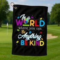 A World With Kindness Autism Awareness Golf Towel thumb 1