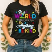 A World With Kindness Autism Awareness Women's T-Shirt thumb 2