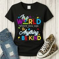 A World With Kindness Autism Awareness Women's T-Shirt thumb 3