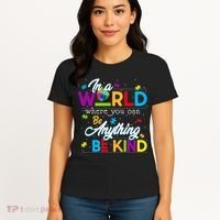 A World With Kindness Autism Awareness Women's T-Shirt thumb 4