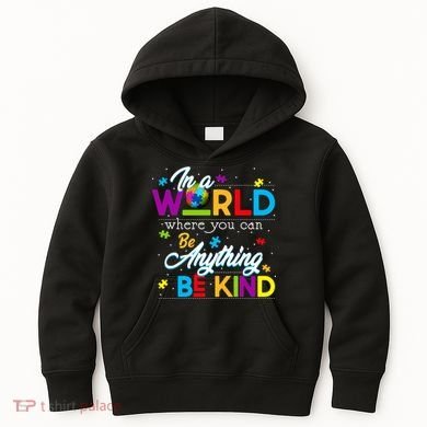 A World With Kindness Autism Awareness Kids Hoodie