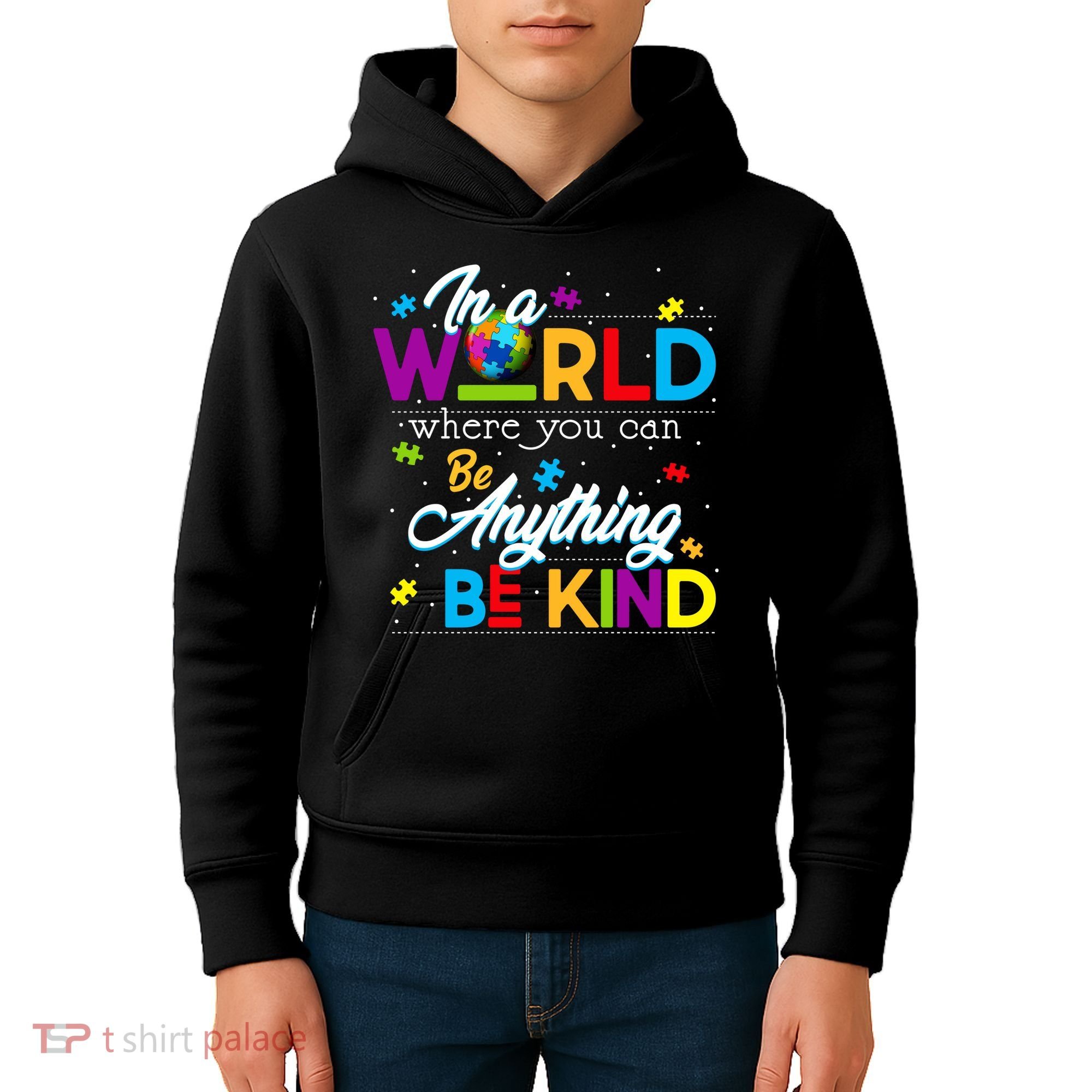 A World With Kindness Autism Awareness Kids Hoodie