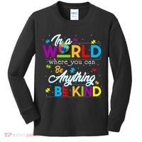 A World With Kindness Autism Awareness Kids Long Sleeve Shirt thumb 0