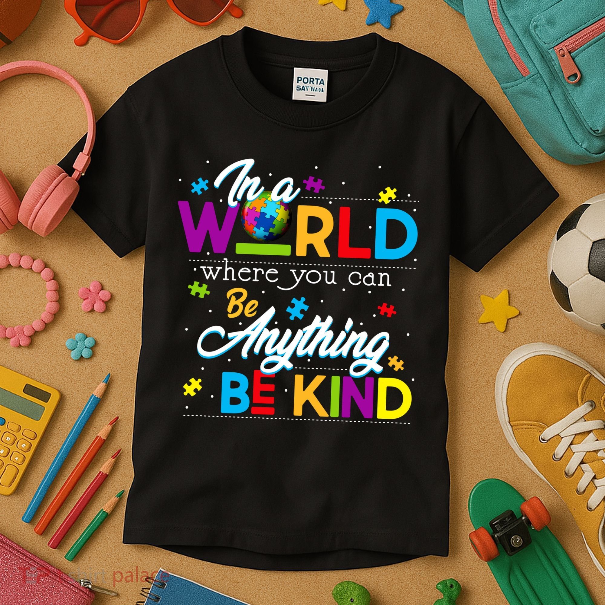 A World With Kindness Autism Awareness Kids T-Shirt