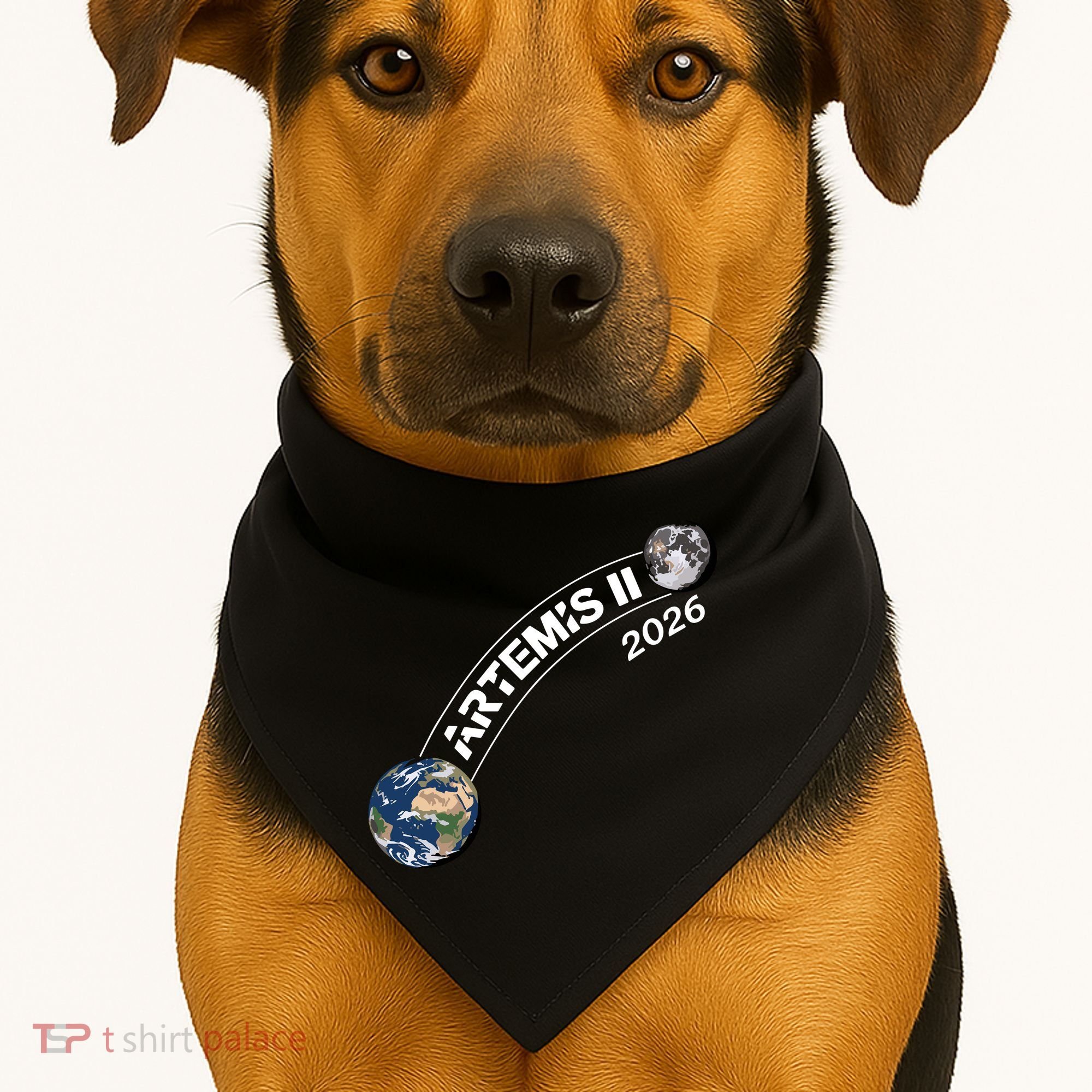 Artemis 11 2026 Back To The Moon Logo USA-Made Doggie Bandana
