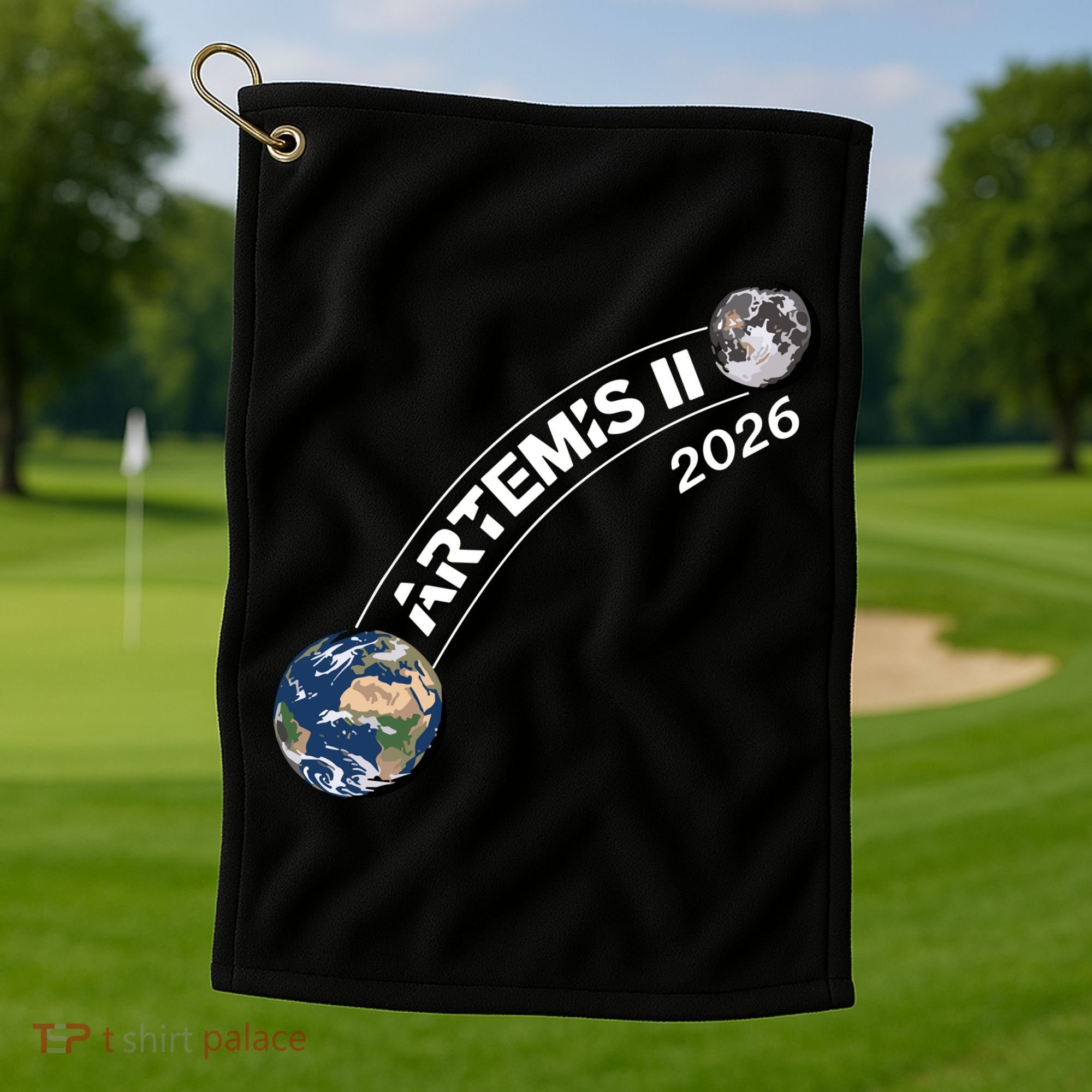 Artemis 11 2026 Back To The Moon Logo Golf Towel