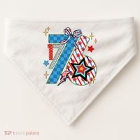 America 1776 4th Of July Retro 80s Style USA-Made Doggie Bandana thumb 0