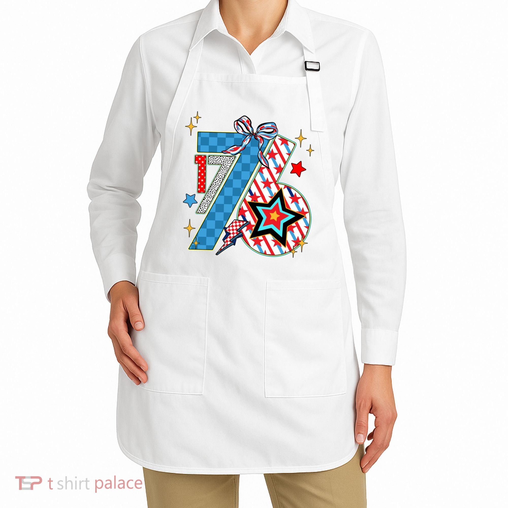 America 1776 4th Of July Retro 80s Style Apron