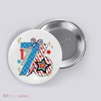 America 1776 4th Of July Retro 80s Style Button thumb 0
