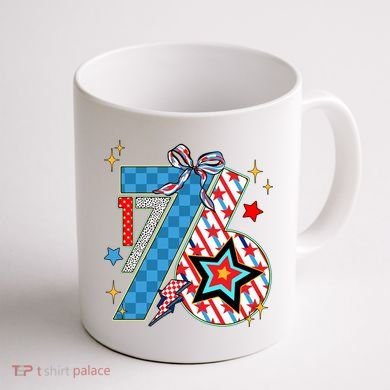 America 1776 4th Of July Retro 80s Style Coffee Mug back