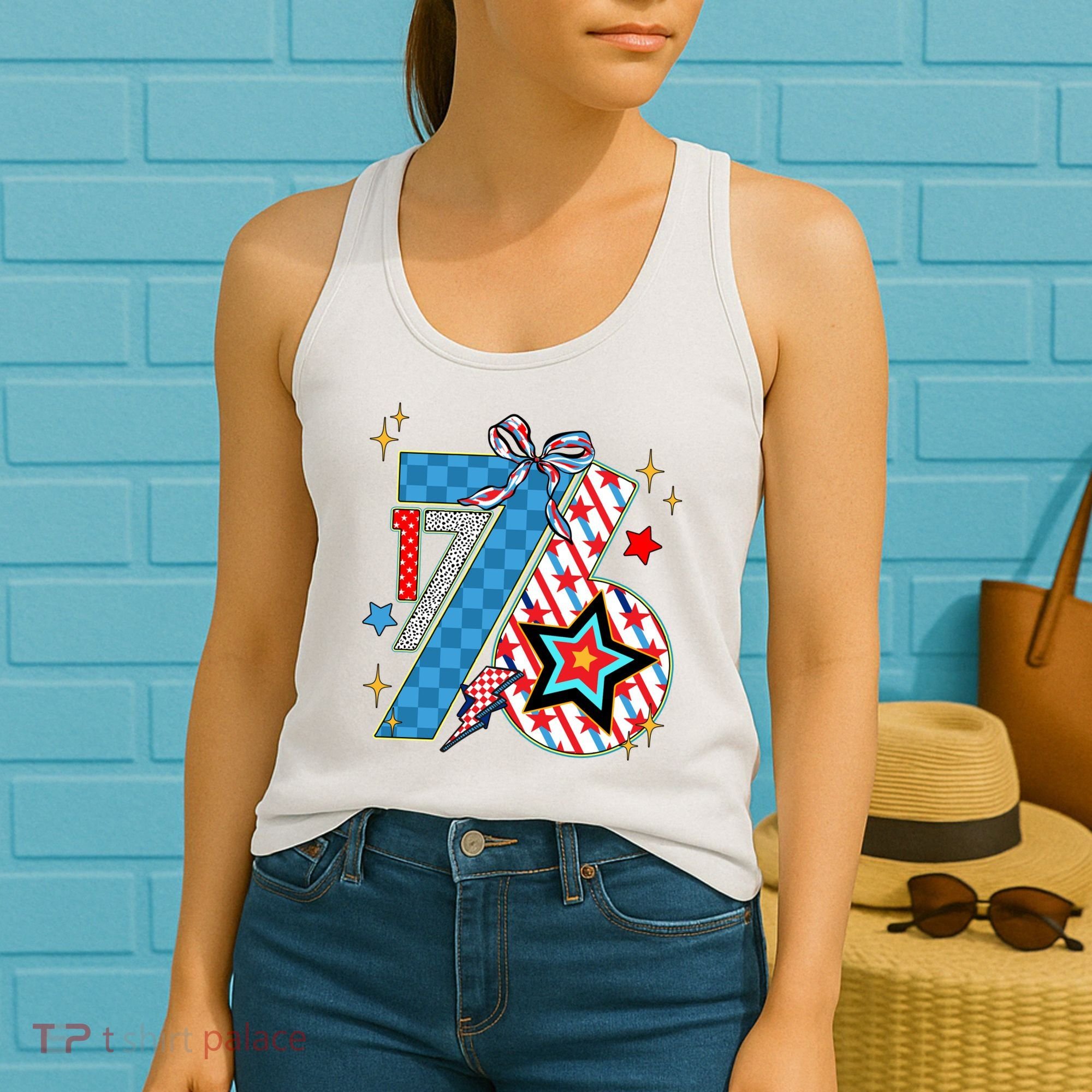 America 1776 4th Of July Retro 80s Style Women's Tank Top