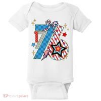 America 1776 4th Of July Retro 80s Style Baby Bodysuit thumb 0