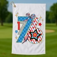 America 1776 4th Of July Retro 80s Style Golf Towel thumb 1