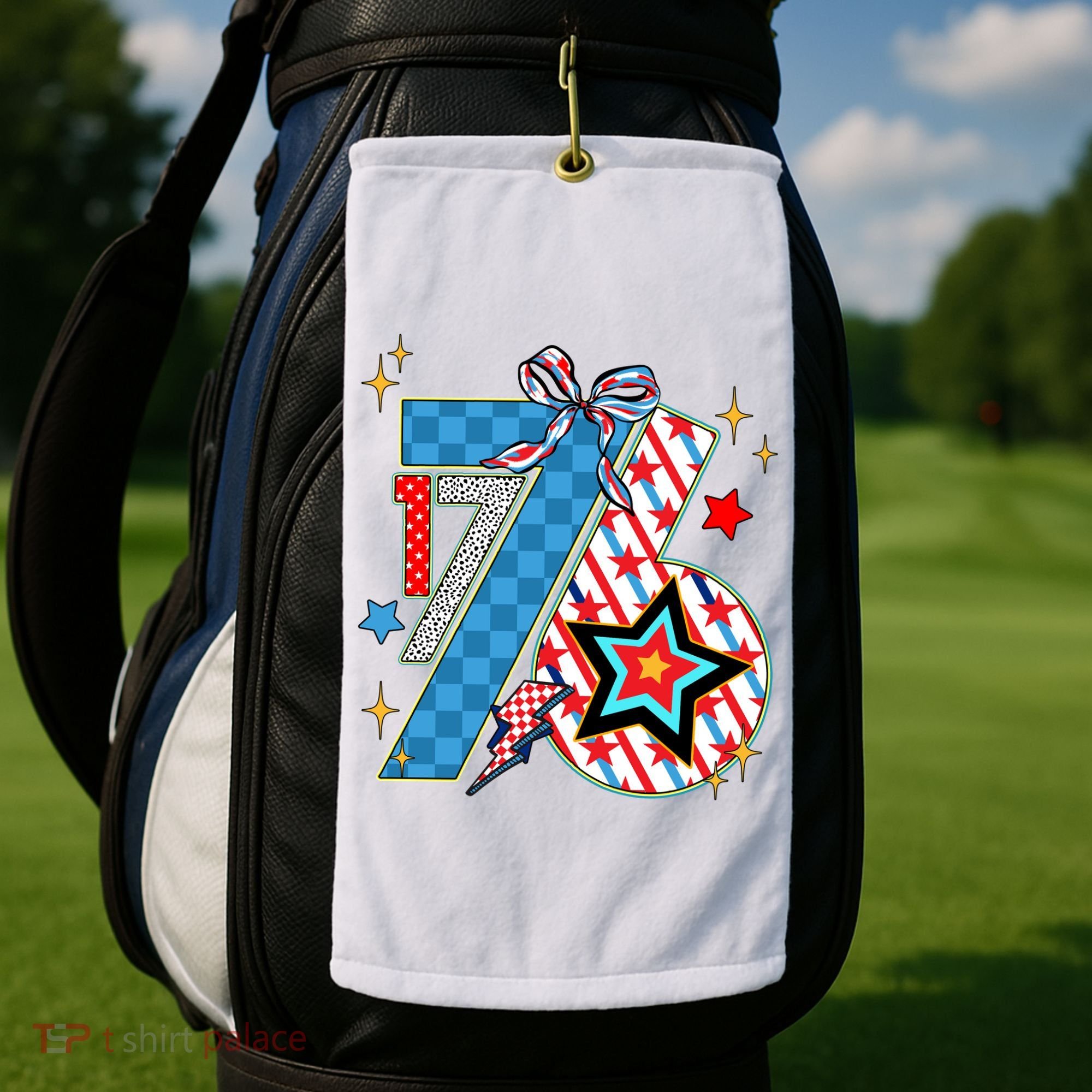 America 1776 4th Of July Retro 80s Style Golf Towel