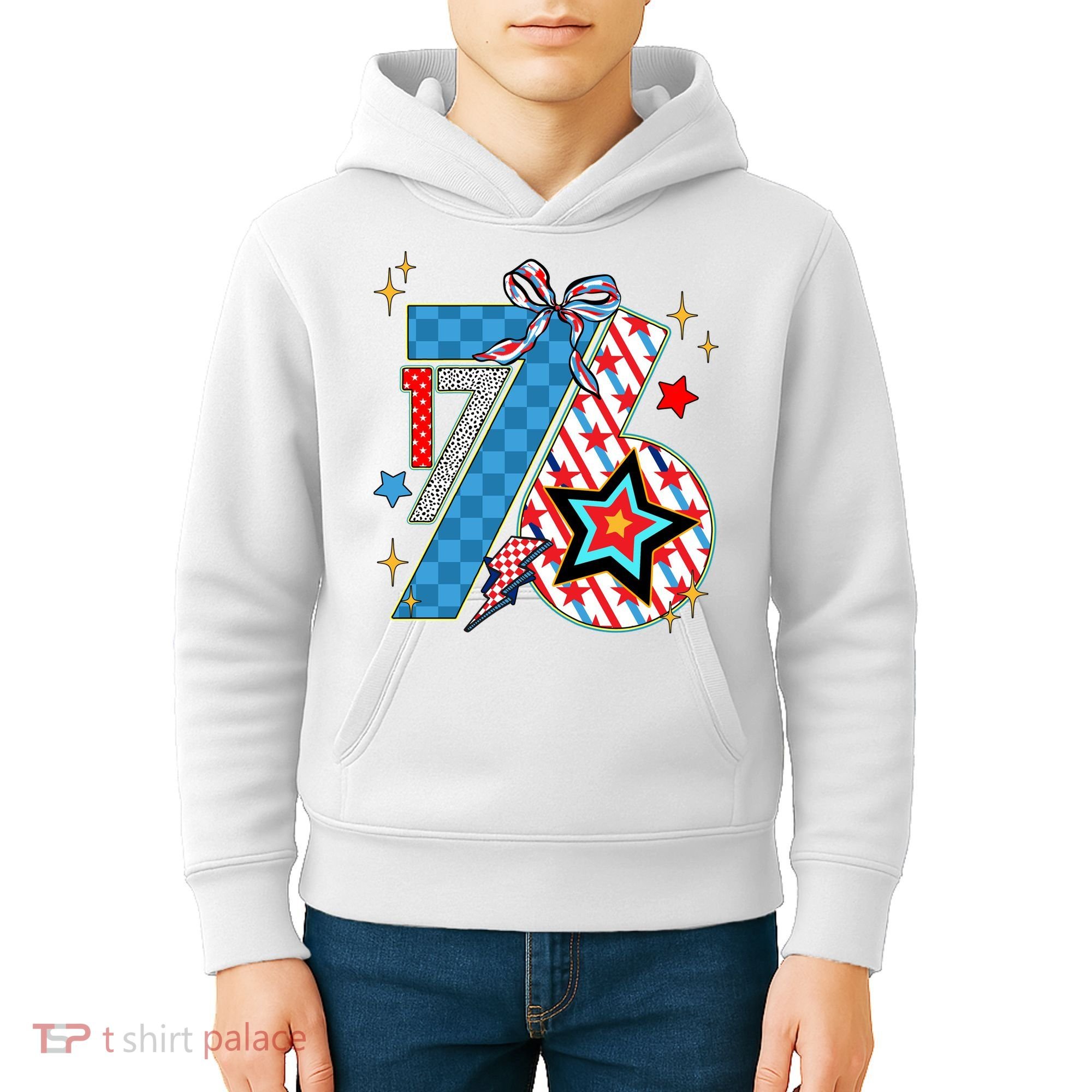 America 1776 4th Of July Retro 80s Style Kids Hoodie