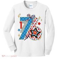America 1776 4th Of July Retro 80s Style Kids Long Sleeve Shirt thumb 0