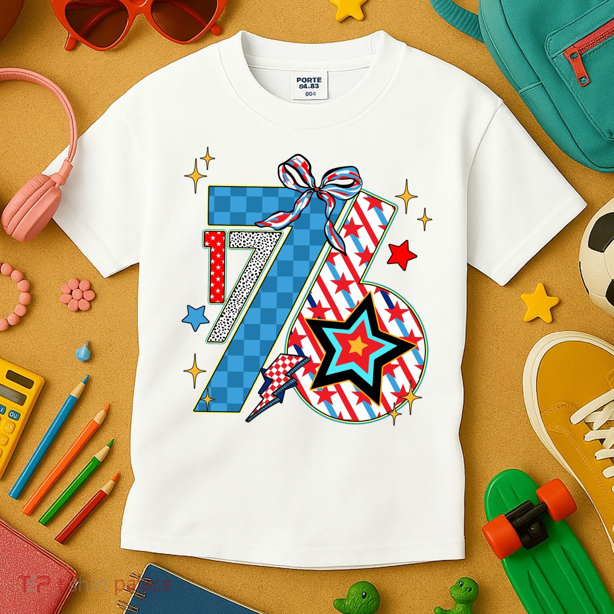America 1776 4th Of July Retro 80s Style Kids T-Shirt