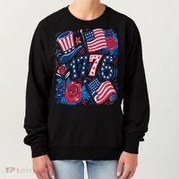America 1776 4th Of July Independence Day Boho Flower Women's Sweatshirt thumb 0