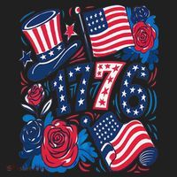 America 1776 4th Of July Independence Day Boho Flower Women's Sweatshirt thumb 2
