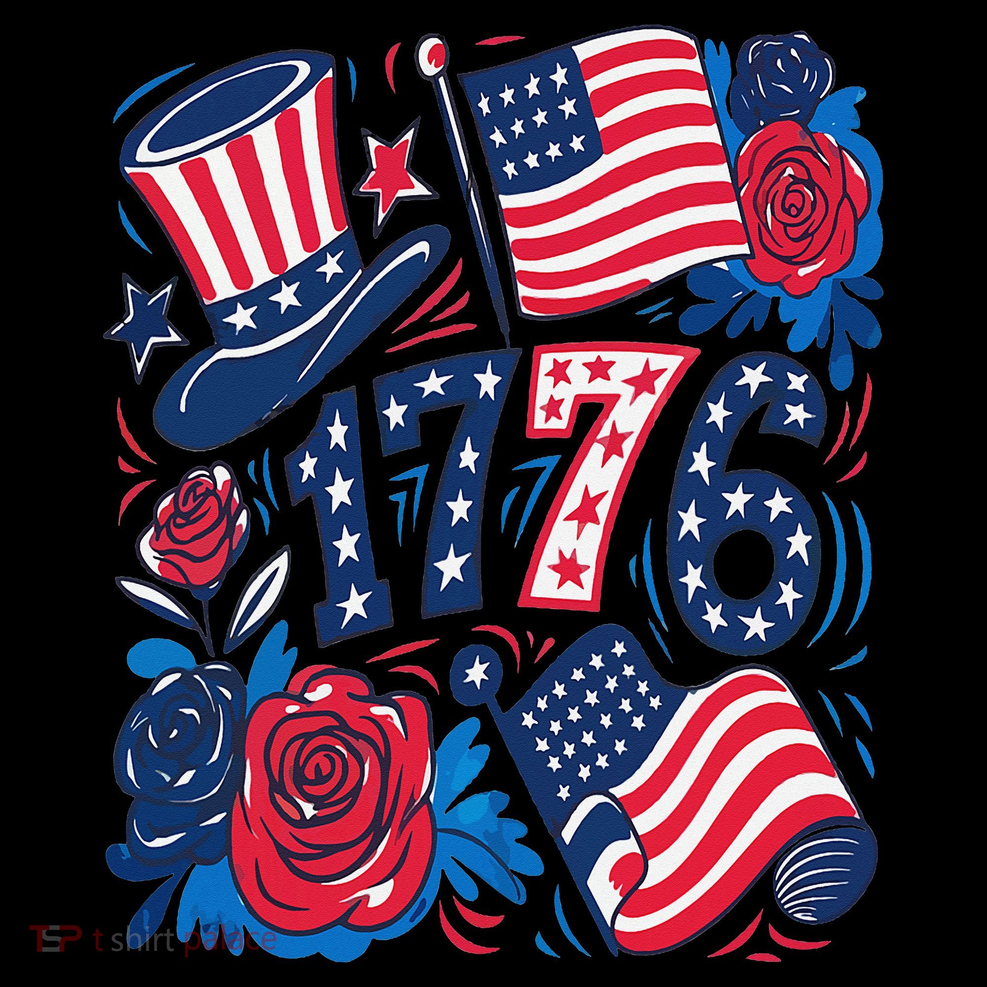 America 1776 4th Of July Independence Day Boho Flower Coffee Mug