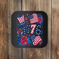 America 1776 4th Of July Independence Day Boho Flower Coaster thumb 0