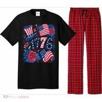America 1776 4th Of July Independence Day Boho Flower Pajama Set thumb 0