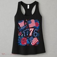 America 1776 4th Of July Independence Day Boho Flower Women's Tank Top thumb 3