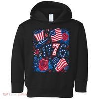 America 1776 4th Of July Independence Day Boho Flower Toddler Hoodie thumb 0