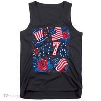 America 1776 4th Of July Independence Day Boho Flower Tank Top thumb 0