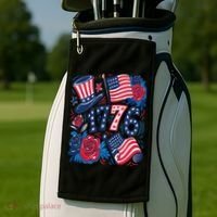 America 1776 4th Of July Independence Day Boho Flower Golf Towel thumb 2