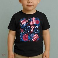 America 1776 4th Of July Independence Day Boho Flower Toddler T-Shirt thumb 2