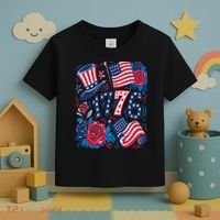 America 1776 4th Of July Independence Day Boho Flower Toddler T-Shirt thumb 3