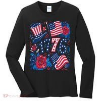 America 1776 4th Of July Independence Day Boho Flower Women's Long Sleeve Shirt thumb 0