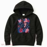 America 1776 4th Of July Independence Day Boho Flower Kids Hoodie thumb 0
